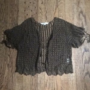Thistlepearl Olive Green Crochet Coverup Size M